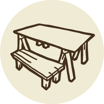 簡易テーブル＆ベンチ